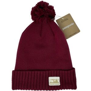 NWT Patagonia Powder Town Beanie ‘73 Skyline Carmine Red Pom 29187 One Size